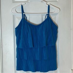 St. John's Bay Vibrant Blue Layered Pleated Lined Tankini